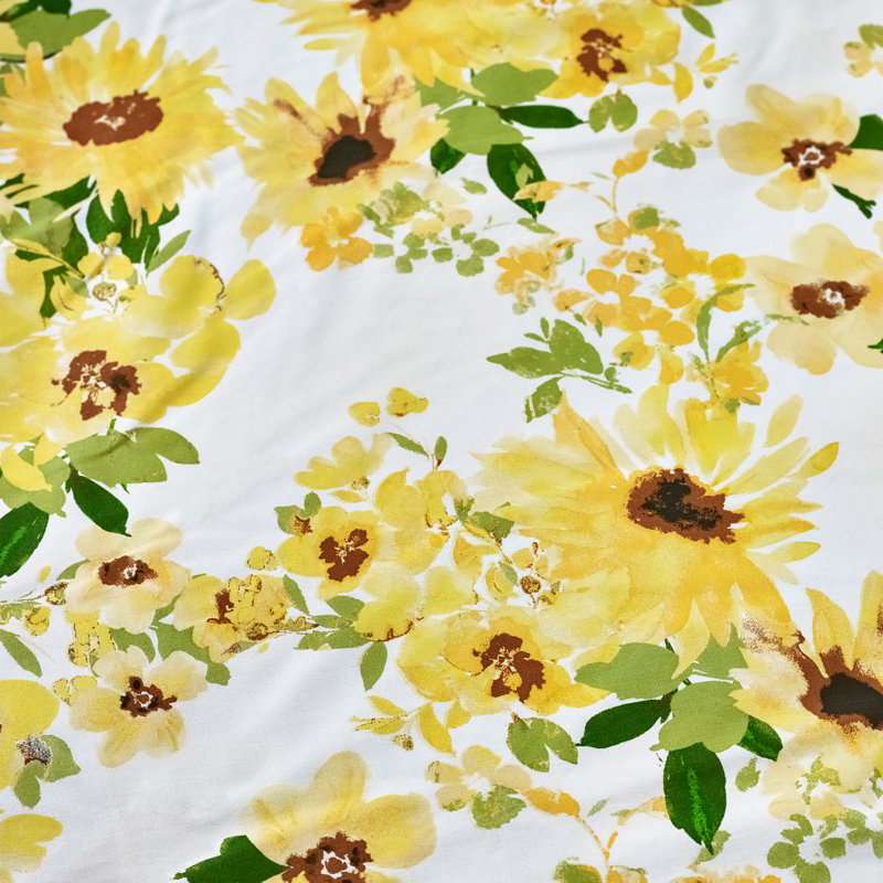 Sunflowers Reversible Duvet Cover Set, Double Duvet Cover + 2 Standard Pillowcases