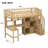 Wood Twin Size Loft Bed With Built-In Desk, LED, Storage Shelves, Cabinets And Staircase-1570490171