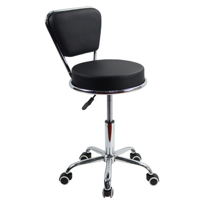 Backed Adjustable Height Ergonomic Lab Stool with Wheels