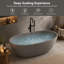 75" x 40" Freestanding Soaking Cement Bathtub-1595524163