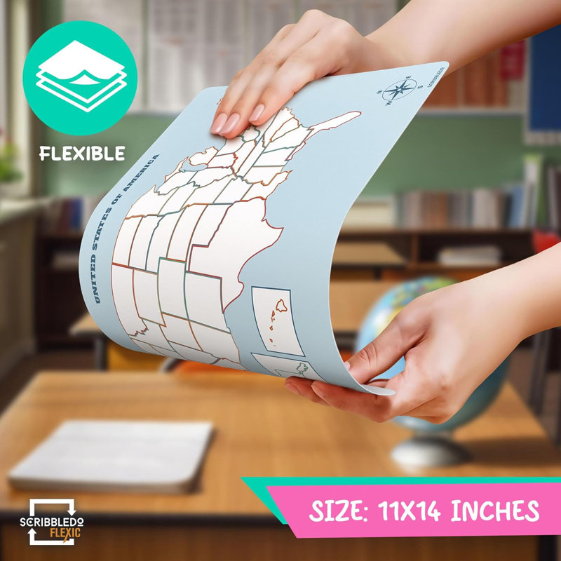 Scribbledo Us Map Practise Sheets 11”x14”