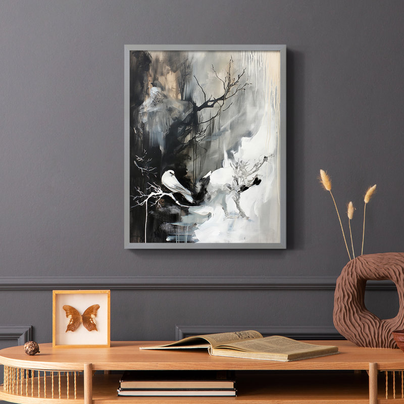 ANIMALS Series Lxxx - reproduction encadrée de qualité supérieure - prête à être accrochée - aucun clou requis, Gris