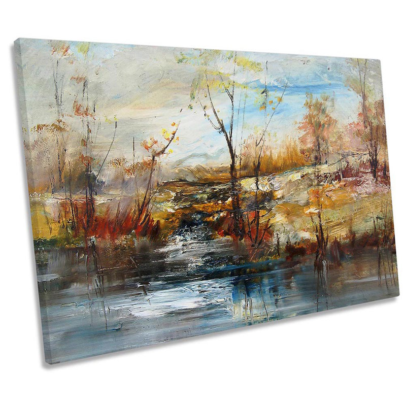 Woodland Brown Abstract River - Wrapped Canvas Print, 40.6cm H x 61cm W x 2cm D