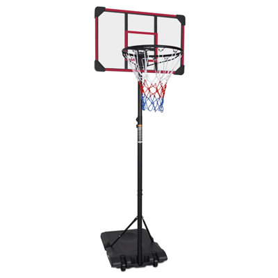 Portable Basketball Goal System With Stable Base And Wheels, Use For Indoor Outdoor Teenagers Youth Height Adjustable 5.6 To 7Ft Basketball Hoop 28 Inch Backboard
