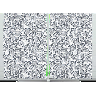 Floral Ruffled Kitchen Curtain
