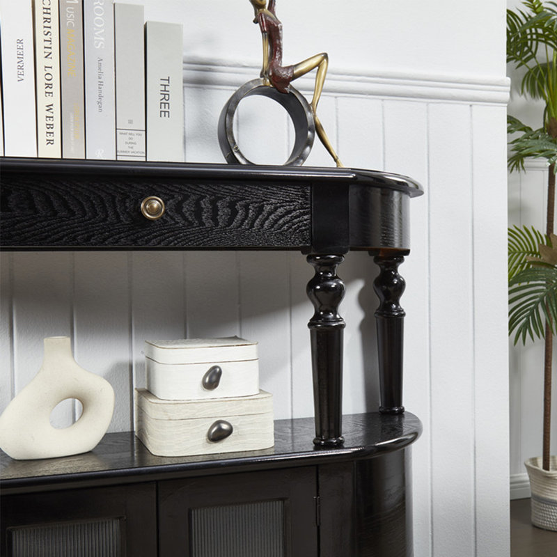 Console American Retro, H 35,43 po x l 47,24 po x P 11,81 po, Noir