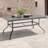 Outdoor Rectangle Powder-coated Iron 6-Person 60.6" Dining Table with 1.57'' Umbrella Hole, Iron Slatted Tabletop and Powder-coated Iron Frame, for Patio-1372989595