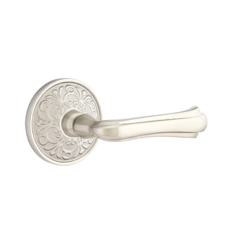 Levier de porte avec rosette Wembley, Gauche, Nickel satiné
