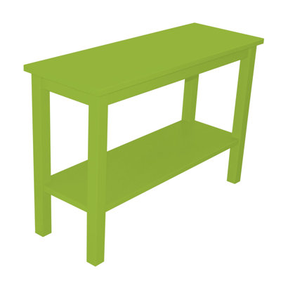 Versaloft Solid Wood Amish Console Table With Shelf Lime Green Paint - Perfect For Hallways, Behind Living Room Couches, And More