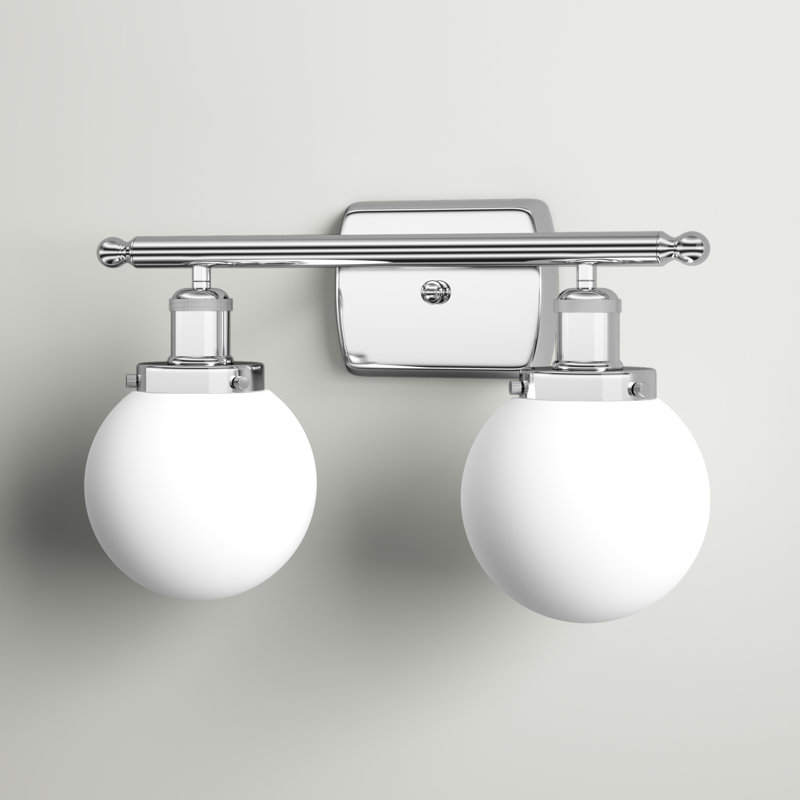 Éclairage pour salle de bain 2 lumières Chippewa, Blanc mat, DEL, Chrome poli