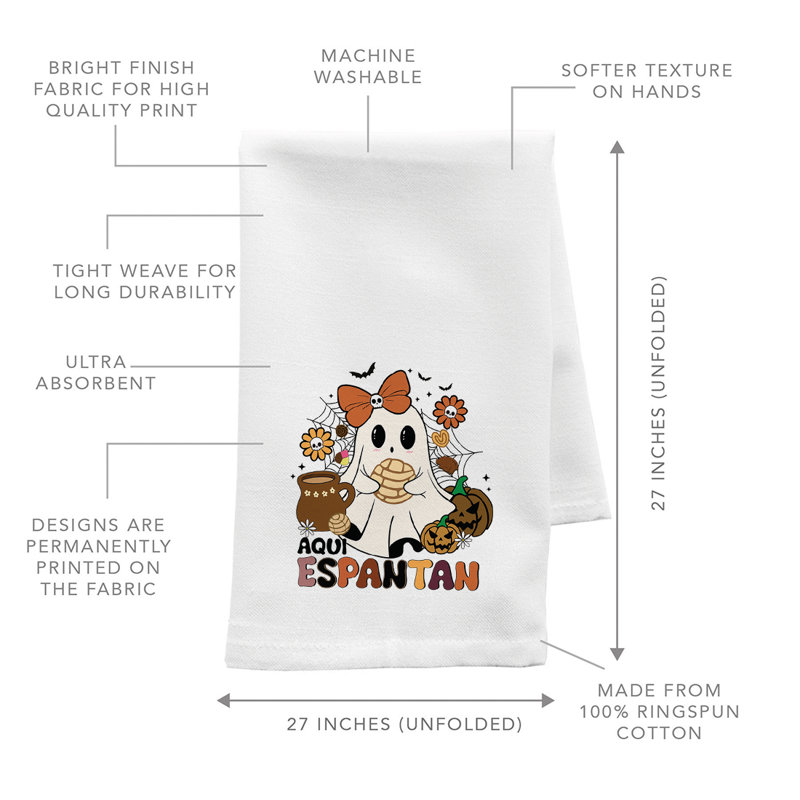 Serviette de cuisine d'Halloween, débarbouillette en coton