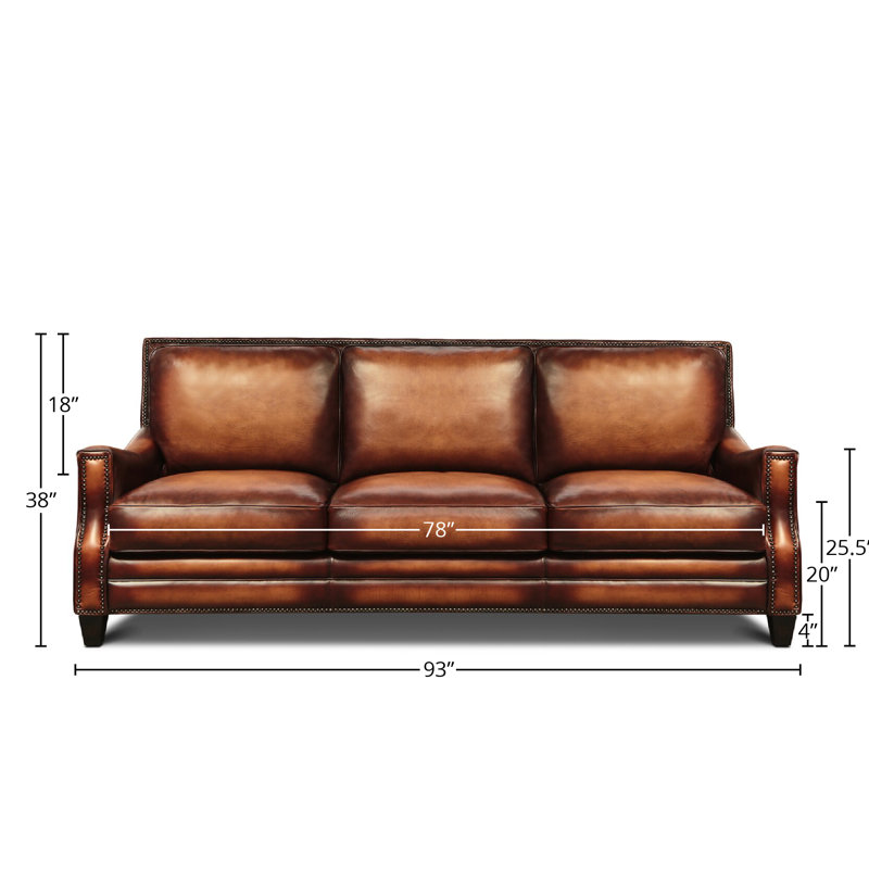Daniella Upholstered 93'' Sofa, Cognac (Maestro Artisano), Yes, Espresso