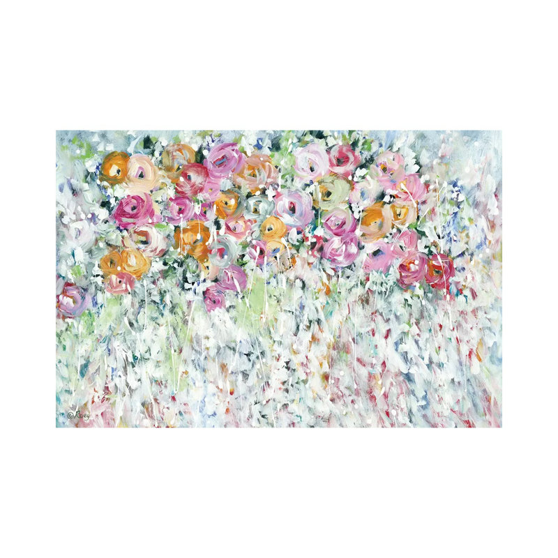 «Beautiful Full Life» par Roey Ebert - peinture sur toile tendue, H 40 po x l 60 po x 1,5 po