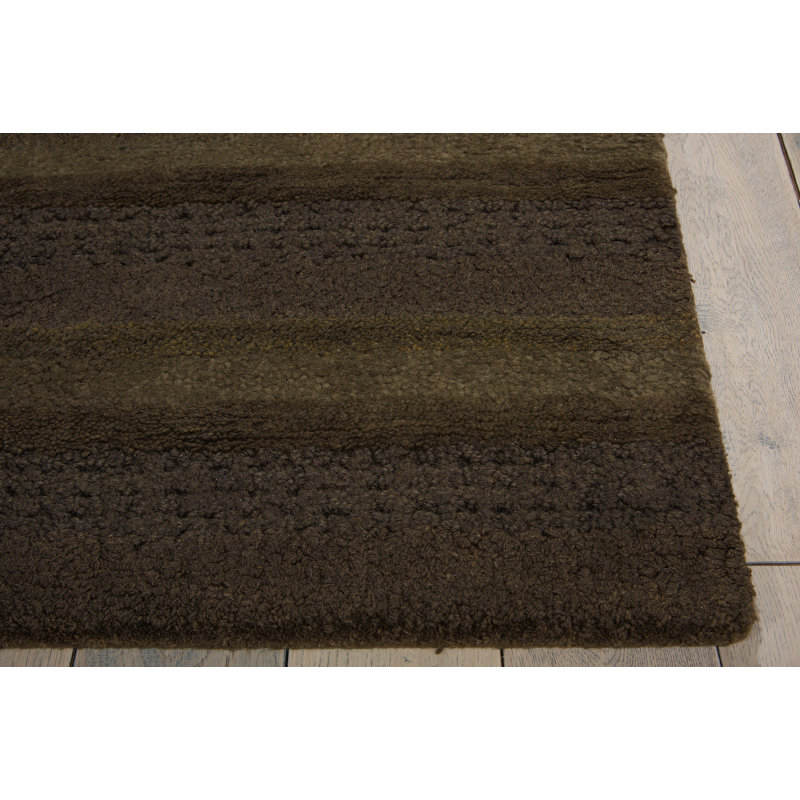 Tapis vert en laine noué à la main Sequoia, Rectangle 3 pi 6 po x 5 pi 6 po