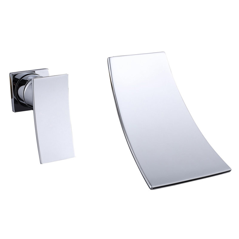 Robinet de baignoire mural, robinet de baignoire cascade avec poignée simple avec gaucher, Chrome