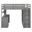 Lit mezzanine avec tiroirs, bureau et garde-robe-662421409