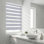 Store zébré Shadesu pour fenêtres, l 60 po x H 72 po, gris, abat-jour zébré à double couche sans contrôle, contrôle de la lumière pour le jour et la nuit, stores transparents pour fenêtres d'intérieur, chambre à coucher, cuisine