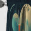 Vert et orange Mid Century Innovations I - Rideau occultant abstrait Mid-Century - 1 panneau-337434932