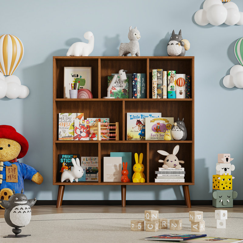 Adisyn No Subject Bookcase, 42.5" H x 39.4" W x 9.4" D, Heritage Walnut
