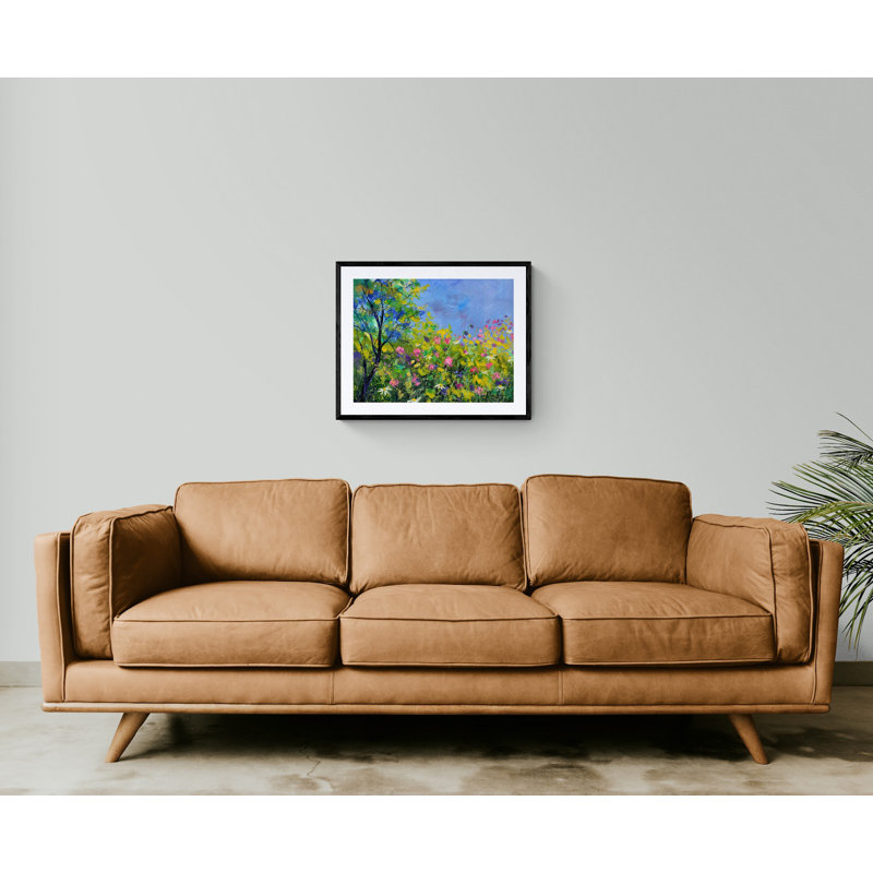 Pink Flowers Print by Pol Ledent, Black Framed Paper, 24" H x 30" W