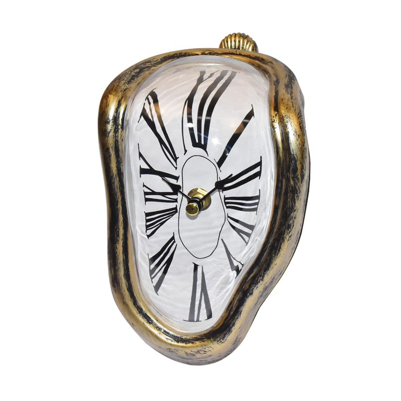 Horloge de fonte Dali horloge fondue cadeau décoration inspirée de l'horloge murale étagère torsadée suspendue surréaliste pour le bureau de la…