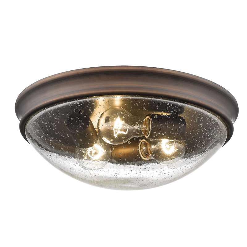 Naomi Glass Flush Mount, Rubbed Bronze