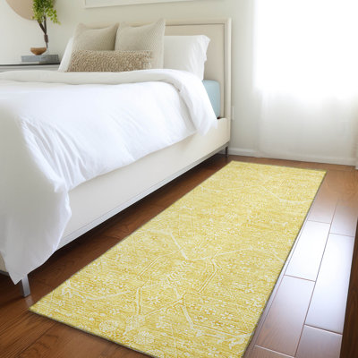 Machine Washable Indoor/Outdoor Claudian ACN1224 Gold Rug
