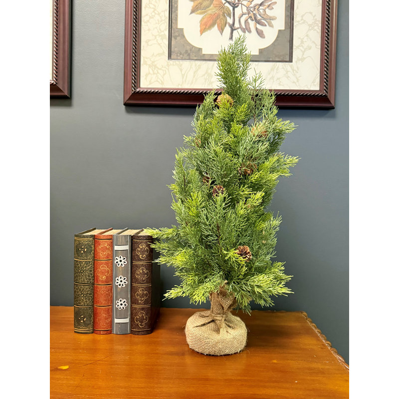 Artificial Table-Top Tree In Burlap 24In