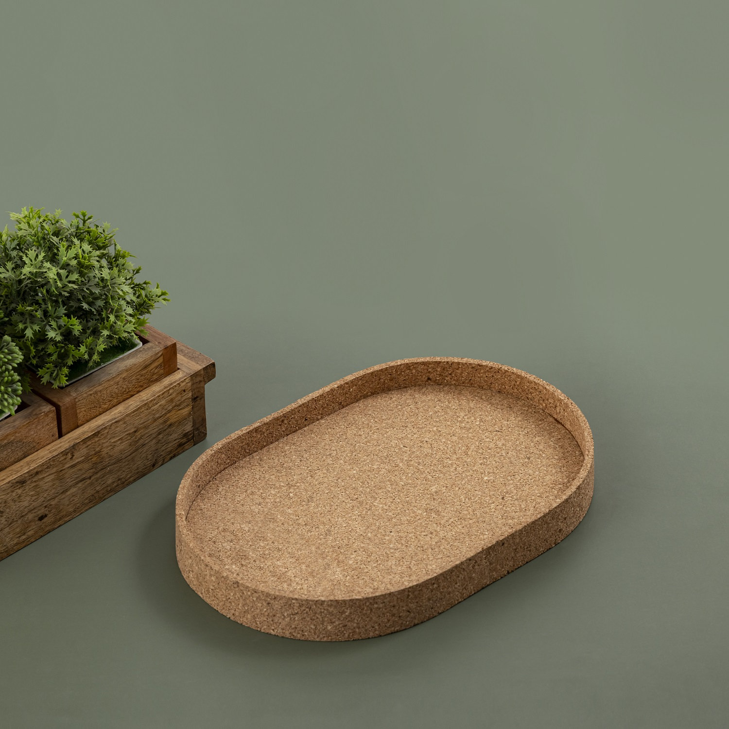 Oval Cork Tray Lg, 8.25"Wx12"Dx1.25"H