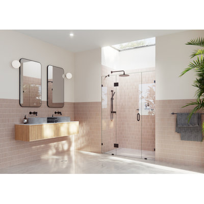 Stellar 64.5 in. x 78 in. Fully Frameless 3 Panel Inline Hinge Shower Door