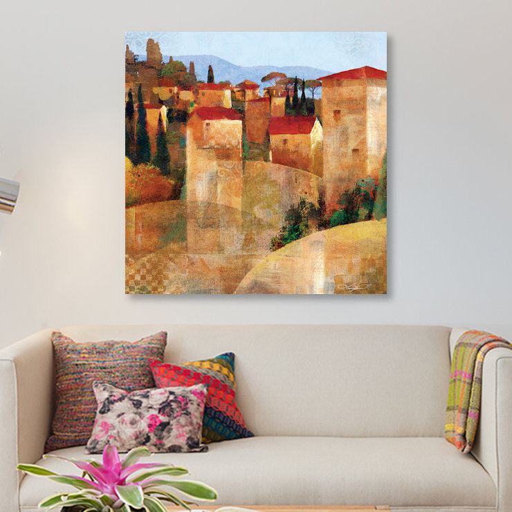 « tuscan hillside », impression sur toile, H 12 po x l 12 po x P 0,75 po, Toile tendue, Pas de tapis