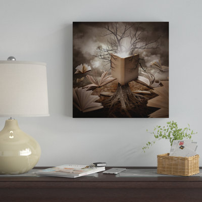 « old tree reading story », reproduction d’impression sur toile tendue