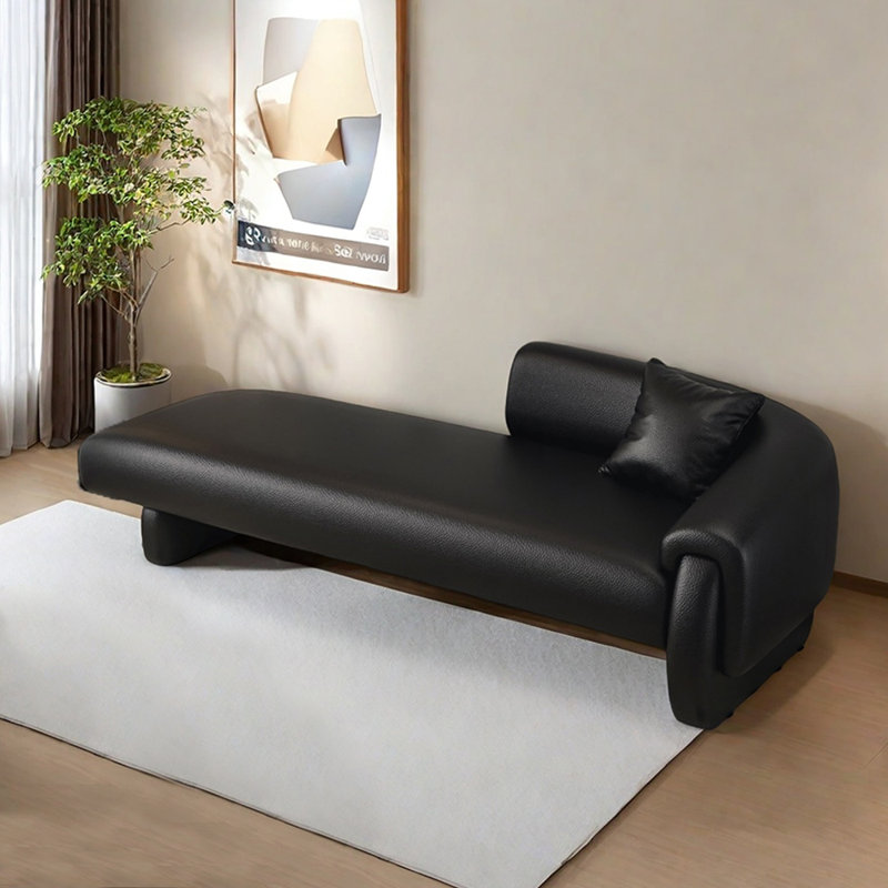Fauteuil inclinable en similicuir léger et luxueux, Orienté à droite, Noir
