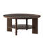 Table basse ronde transitionnelle unique à conception à broches tournées et pieds de dalle de 40 po avec tablette de rangement-1846566063