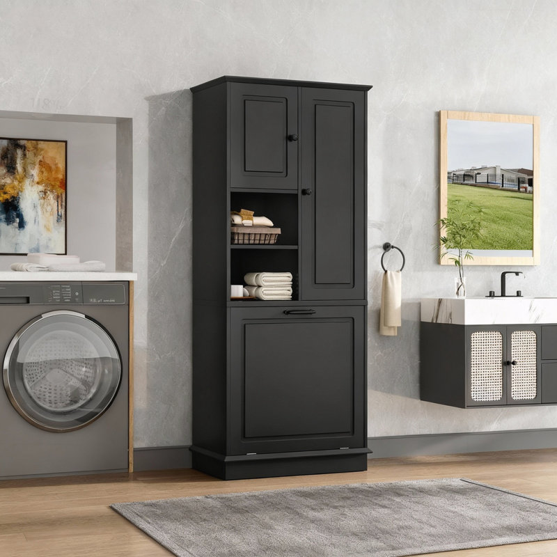 Grande armoire de rangement avec tablettes réglables, Noir