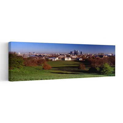 Buildings Near A Park Greenwich Park Greenwich London England United Kingdom by Mark Denton - Wrapped Canvas Panoramic Print
