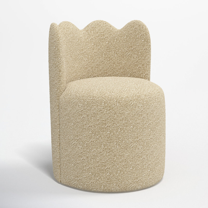Wavy Back Dining Chair, Classic Buff Boucle