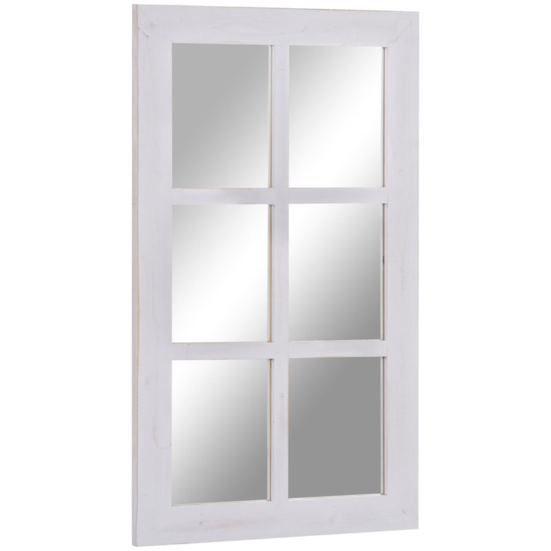 Miroir mural 40 po x 24 po Latitude, Latitude pour mur de salon, chambre à coucher, blanc rustique Latitude Run®