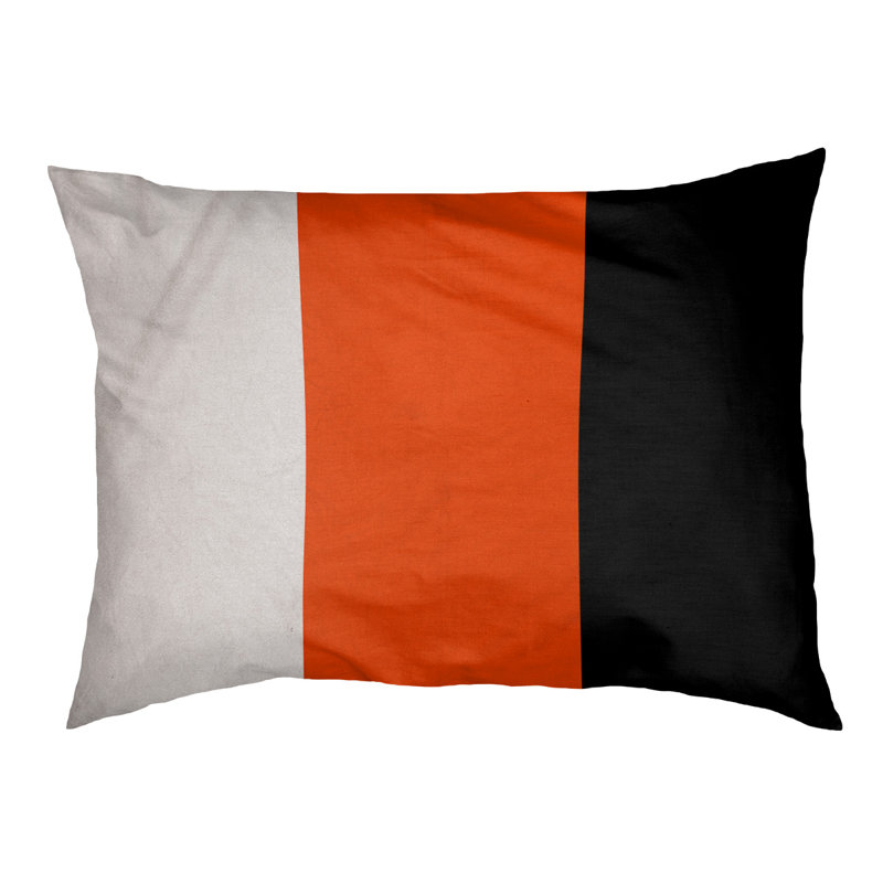 Coussin Designer, Grand (L 40 po x l 50 po), Blanc / Orange / Noir