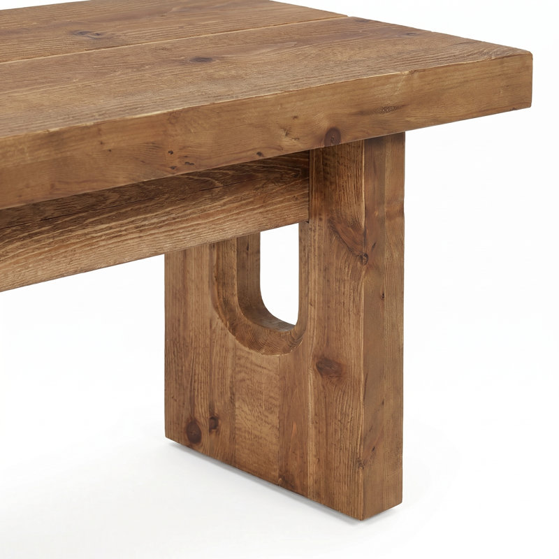 63-Inch Bench, Solid Wood Entryway Bench