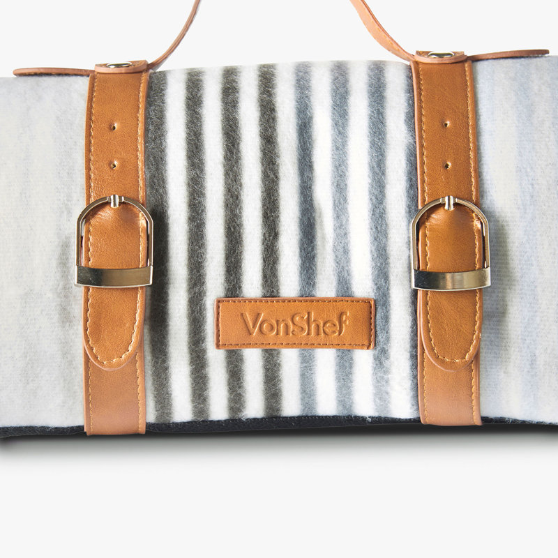 XL Picnic Blanket, White & Grey