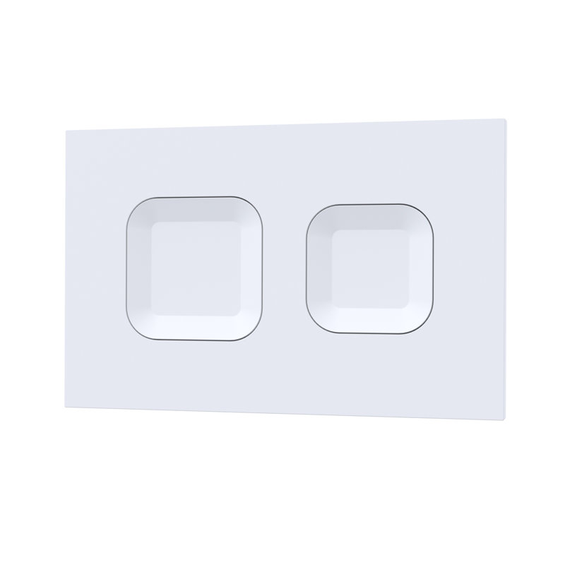 Matt Black Square Dual Flush Push Button, Matte White