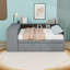 Lit de jour en bois avec tablettes et bureau et 2 tiroirs-457395989-457395988