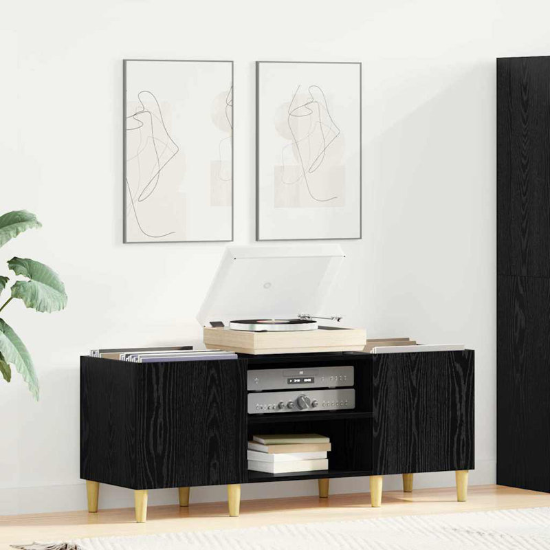 48cm H Accent Cabinet, Black Oak