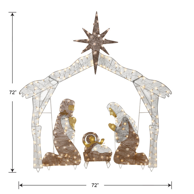 72 in. Nativity Scene with LED Lights