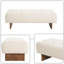 Banc de repose-pieds capitonné Mid-Century moderne, tissu beige avec base en bois de noyer pour les couloirs, la chambre à coucher et le salon