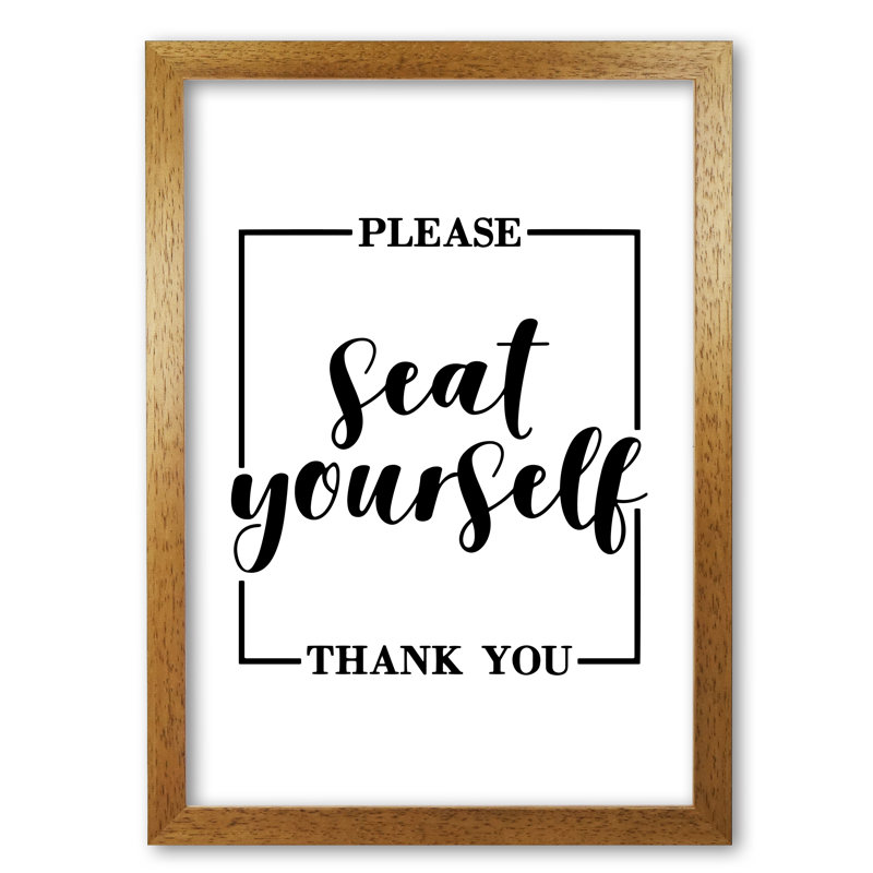Seat Yourself - Print, 30 cm H x 21 cm W x 5 cm D, Honey Oak Frame