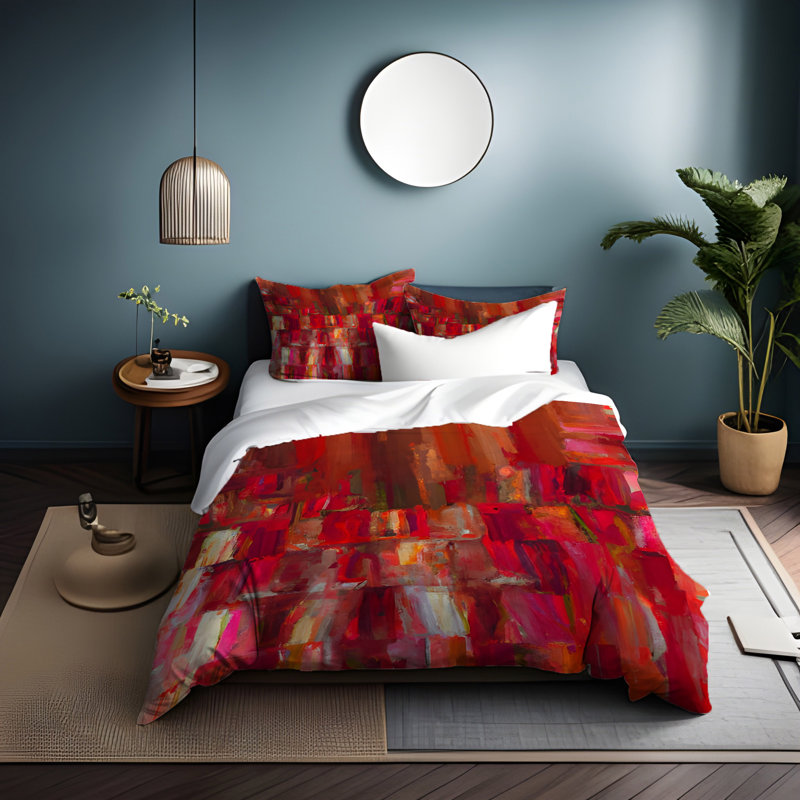 Polyester Abstract Duvet Cover, King Duvet Cover + 2 King Shams