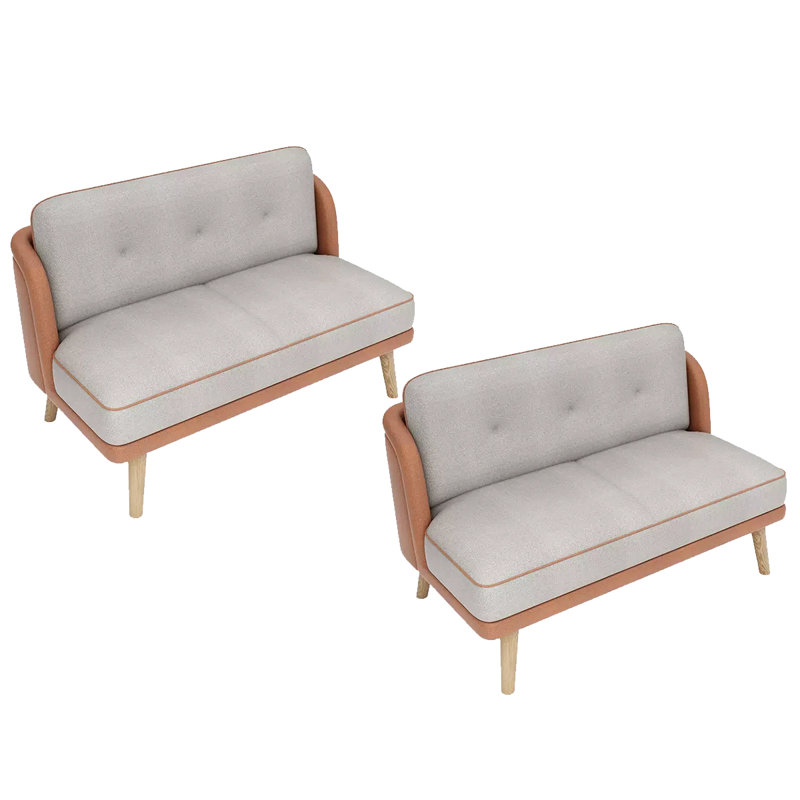 Ensemble de 2 divans-lits en tissu restaurant Tech, Orange et gris