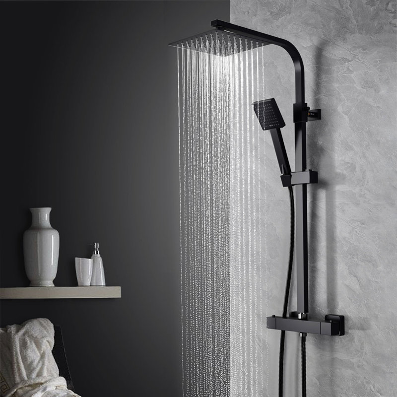 Square Rod Temperature-Controlled Shower Head Set